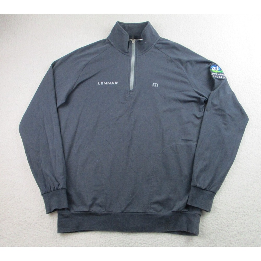 Travis Mathew Sweater Mens M Blue Long Sleeve Pullover‎ 1/4 Zip Performance Golf
